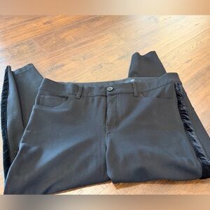 torrid Black Stretch Ponte Pants, with Tuxedo Stripe